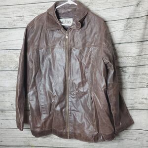 MENS WILSONS VINTAGE HICKORY BROWN LEATHER FLIGHT/PILOT JACKET SZ L